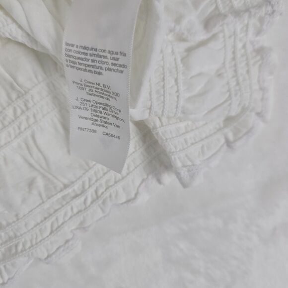 Madewell Smocked Boatneck Tank Top Women White Cotton-Linen Blend Size Med - Picture 9 of 11